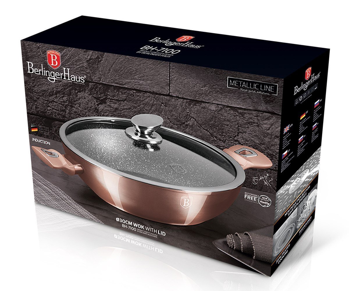 GRANIIIT WOK FRUIT 30cm BERLINGER HAUS BH-7100 ROSE GOLD цена и информация | Potid ja kiirkeedupotid | kaup24.ee