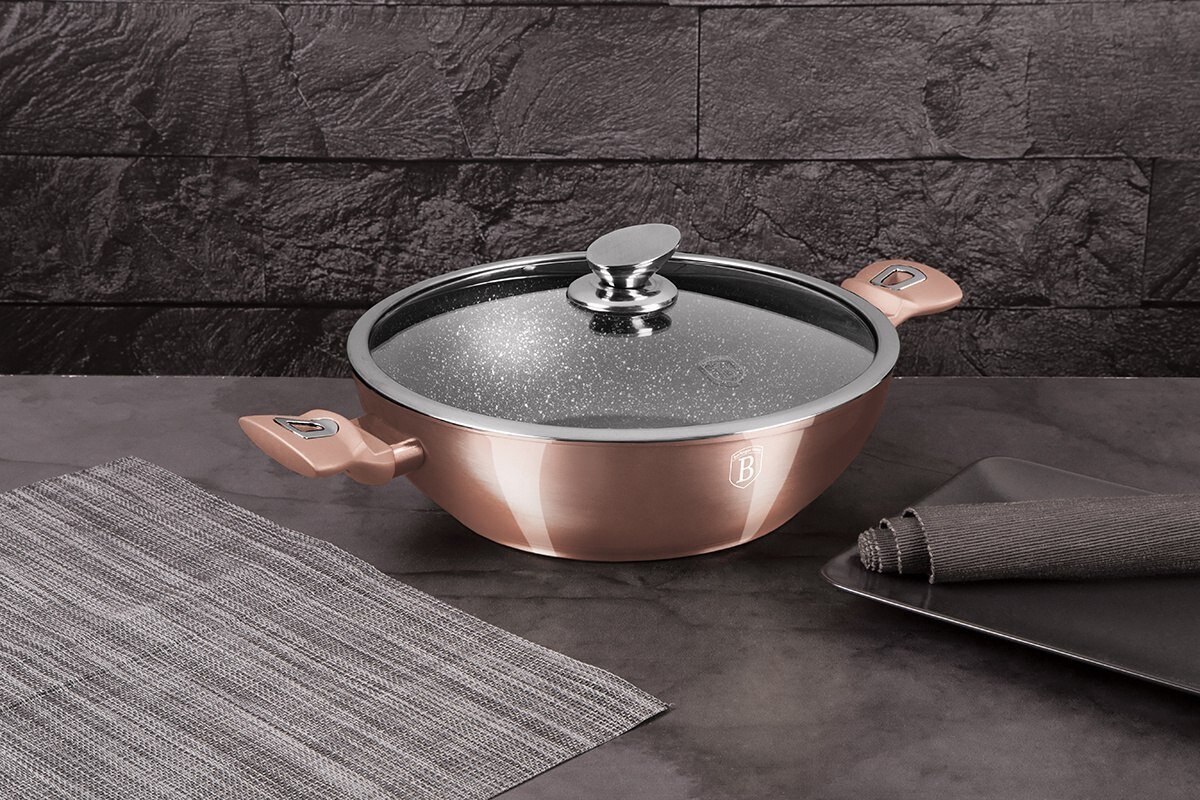 GRANIIIT WOK FRUIT 30cm BERLINGER HAUS BH-7100 ROSE GOLD цена и информация | Potid ja kiirkeedupotid | kaup24.ee