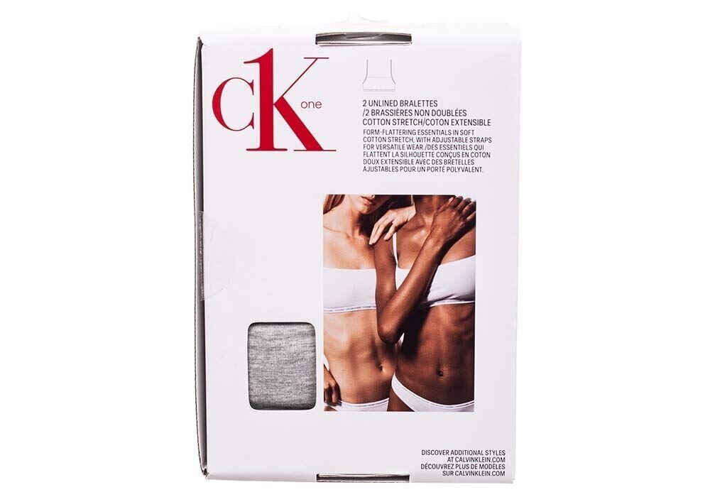Naiste rinnahoidja Calvin Klein, 2 tk UNLINED BRALETTE GREY 000QF6040E 8HT 26068 hind ja info | Rinnahoidjad | kaup24.ee
