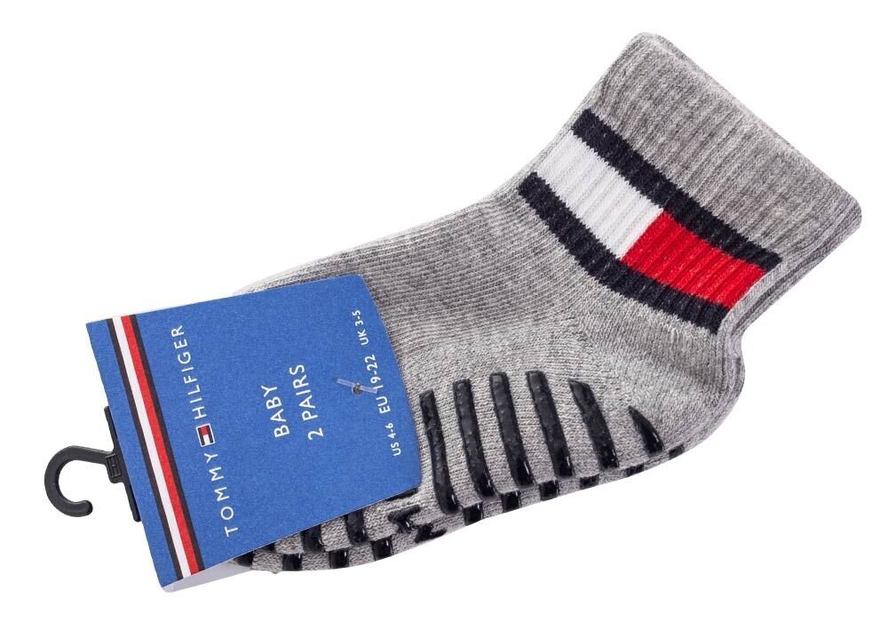 Laste sokid Tommy Hilfiger, 2 paari GREY 100002319 002 25573 hind ja info | Poiste sukkpüksid ja sokid | kaup24.ee