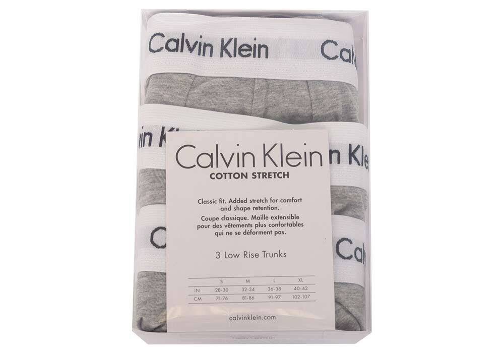 Meeste bokserid Calvin Klein LOW RISE TRUNK, 3 tk GREY U2664G KS0 25871 hind ja info | Meeste aluspesu | kaup24.ee
