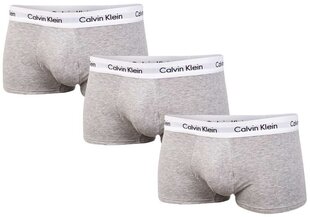 Meeste bokserid Calvin Klein LOW RISE TRUNK, 3 tk GREY U2664G KS0 25871 hind ja info | Meeste aluspesu | kaup24.ee