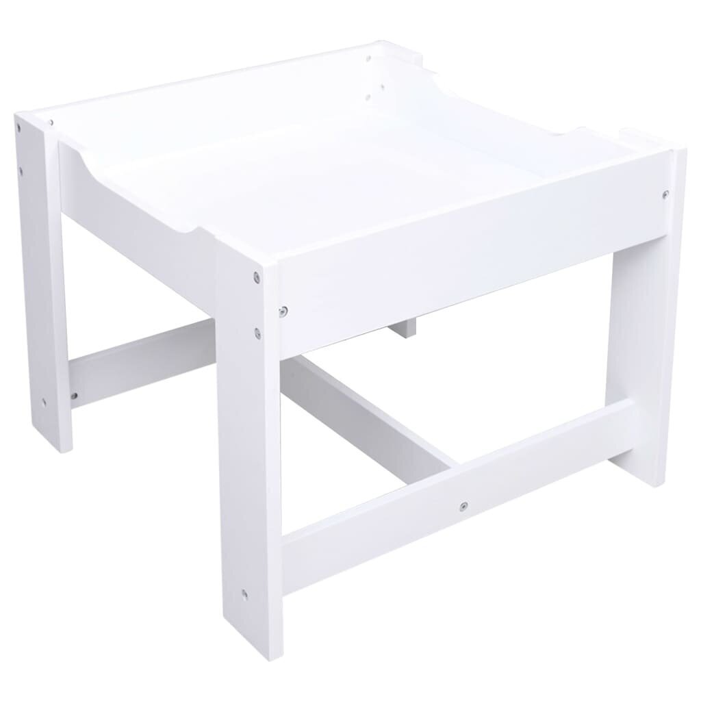 vidaXL lastelaud 2 tooliga, valge, MDF hind ja info | Laste lauad ja toolid | kaup24.ee