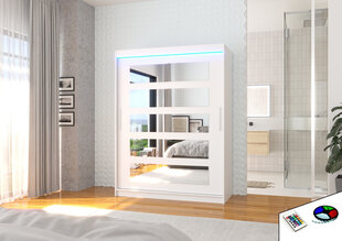 LED valgustusega kapp ADRK Furniture Murani, valge hind ja info | Kapid | kaup24.ee