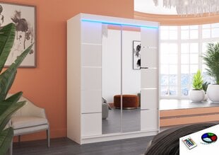 LED valgustusega kapp ADRK Furniture Nordic, valge цена и информация | Шкафы | kaup24.ee