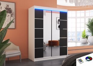 LED valgustusega kapp ADRK Furniture Nordic, valge/must цена и информация | Шкафы | kaup24.ee