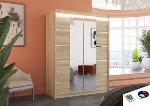 LED valgustusega riidekapp ADRK Furniture Nordic, tamm цена и информация | Шкафы | kaup24.ee