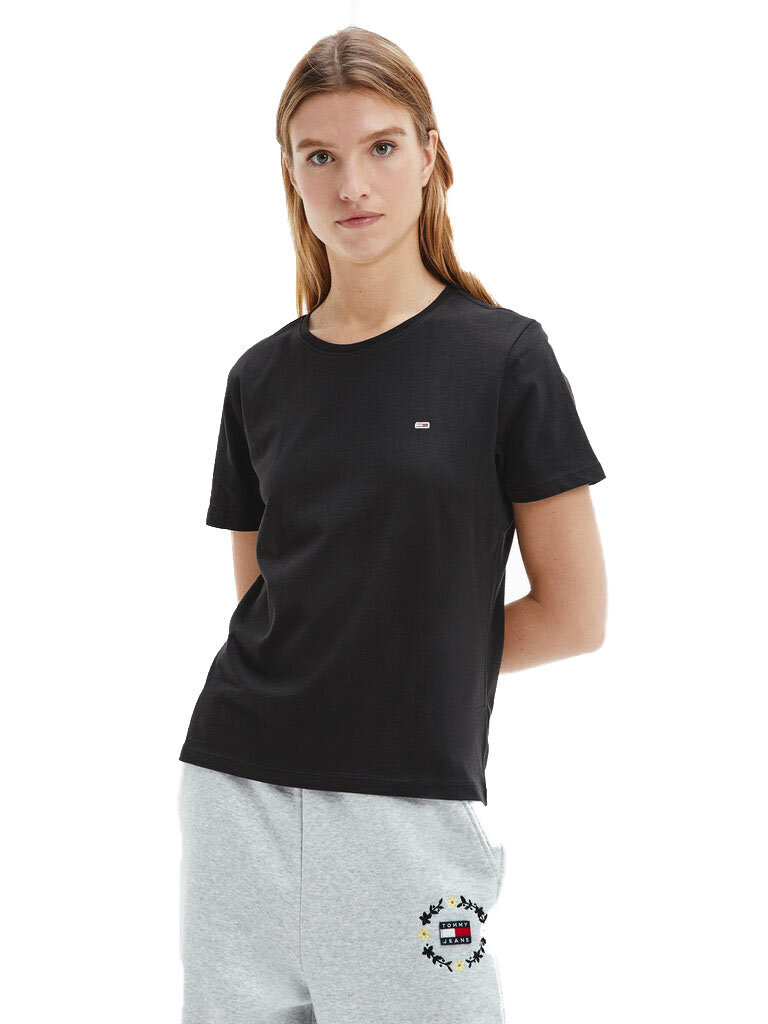 Tommy Hilfiger naiste T-särk T-SHIRT TJW SOFT JERSEY TEE, must DW0DW06901 BDS 41804 цена и информация | Naiste T-särgid, topid | kaup24.ee