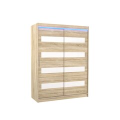 Riidekapp LED valgustusega ADRK Furniture Martinez, tamm/valge hind ja info | Kapid | kaup24.ee