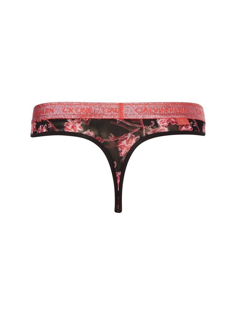 CALVIN KLEIN naiste stringid THONG, must 000QF6681E V35 42105 цена и информация | Naiste aluspüksid | kaup24.ee