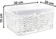 Punutud korv 30x20x15 cm - valge ja hall hind ja info | Hoiukastid ja -korvid | kaup24.ee