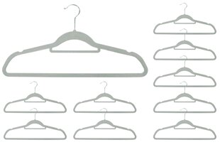Велюровая подвеска Maxi, набор 100шт, цвет серый цена и информация | Вешалки и мешки для одежды | kaup24.ee