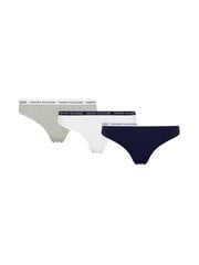 Женские трусики - стринги Tommy Hilfiger 3 пары, THONG, белые / серые /  черные UW0UW02829 0TF 42165 цена и информация | набор из 3 хлопковых женских трусиков с рисунком | kaup24.ee