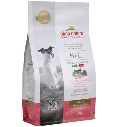 Kuivtoit koertele lõhega Almo Nature HFC Adult Dog, suurusega XS/S, 1,2 kg цена и информация | Kuivtoit koertele | kaup24.ee