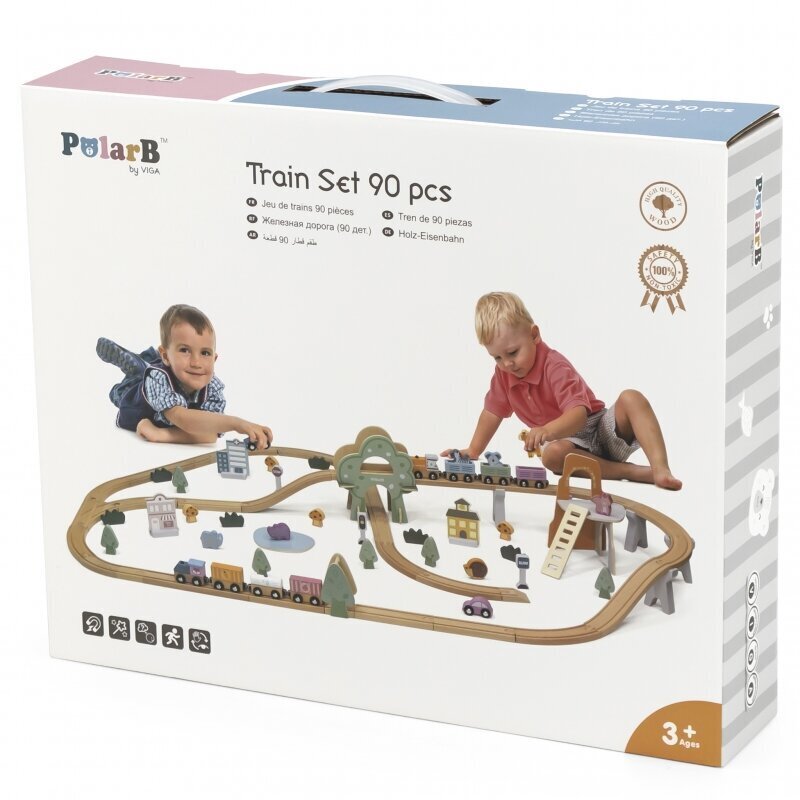 Mänguraudtee rongiga 90 elementi hind ja info | Poiste mänguasjad | kaup24.ee