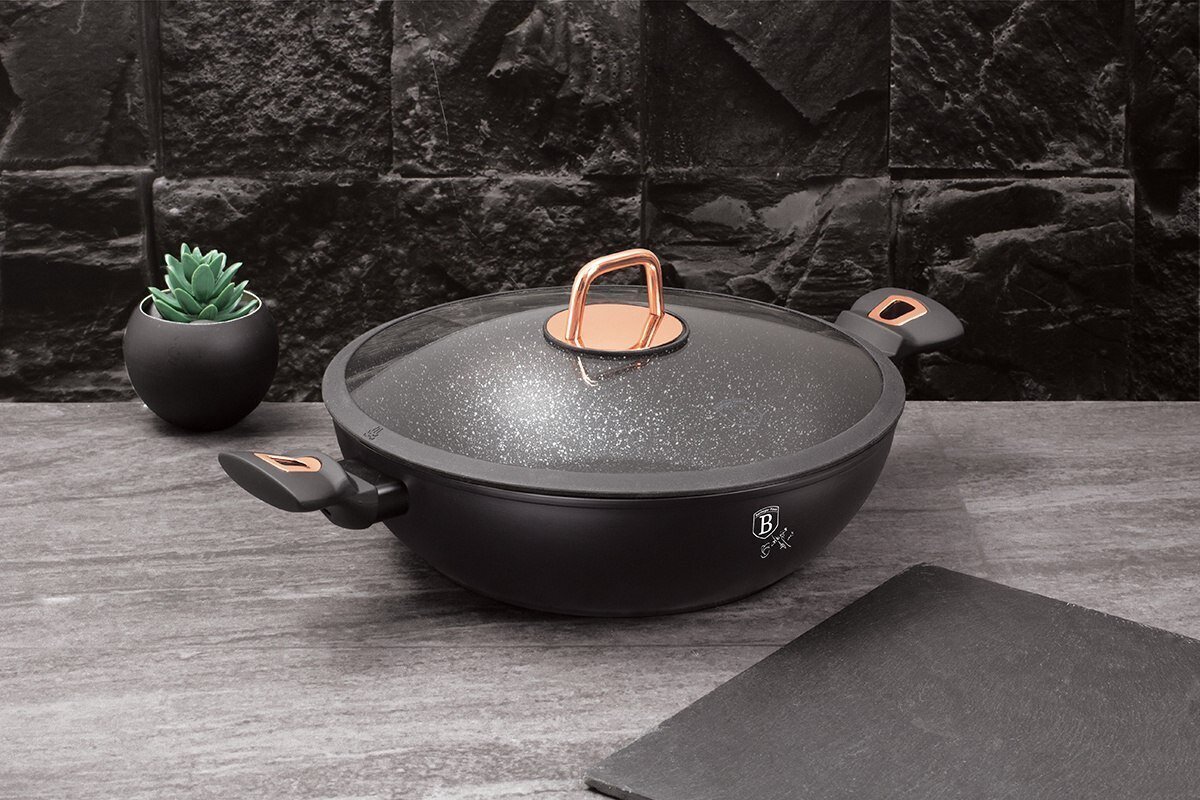 GRANIIIT WOK FRUIT 30cm BERLINGER HAUS BH-7112 BLACK ROSE цена и информация | Potid ja kiirkeedupotid | kaup24.ee