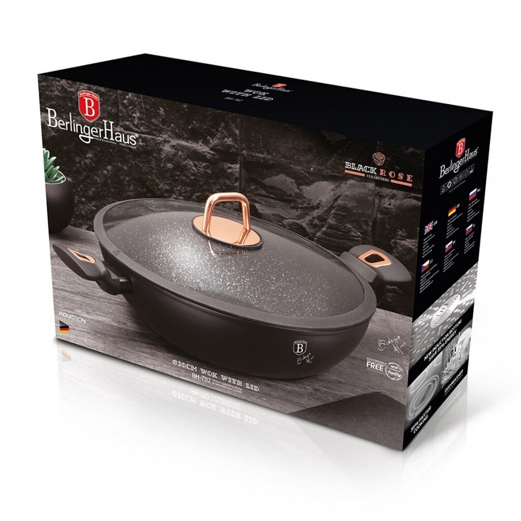 GRANIIIT WOK FRUIT 30cm BERLINGER HAUS BH-7112 BLACK ROSE цена и информация | Potid ja kiirkeedupotid | kaup24.ee