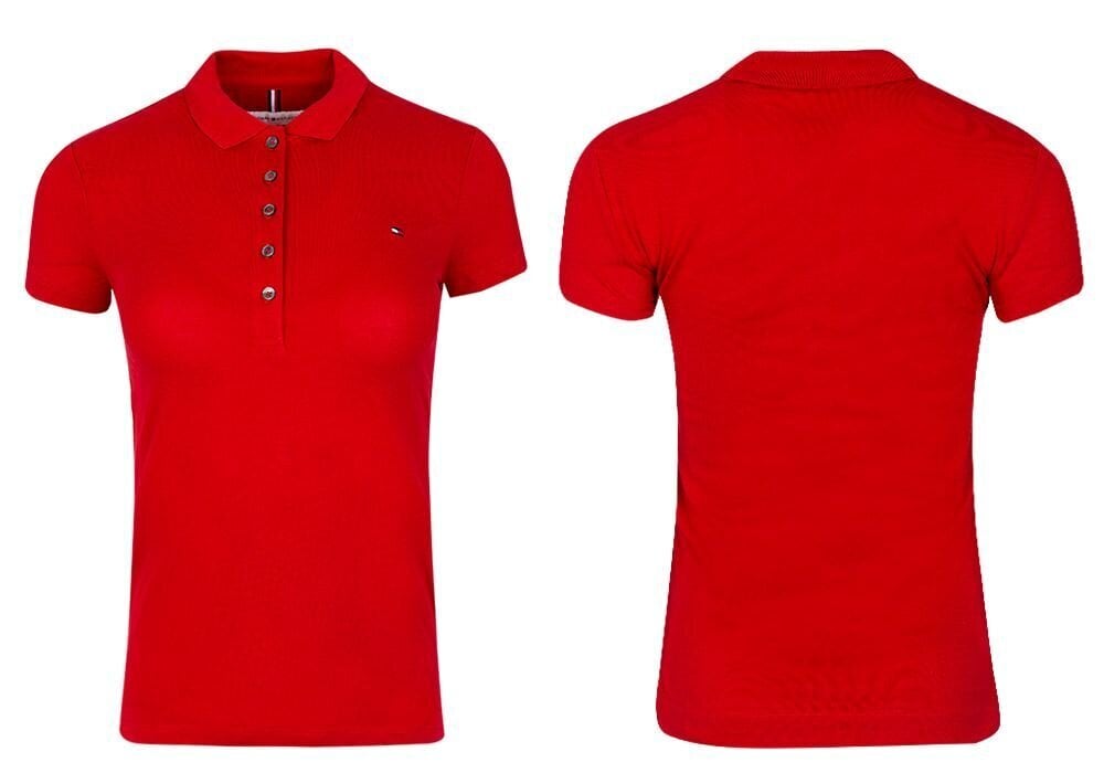 Naiste polosärk Tommy Hilfiger HERITAGE SHORT SLEEVE SLIM POLO RED 1M57636661 611 27212 цена и информация | Naiste T-särgid, topid | kaup24.ee