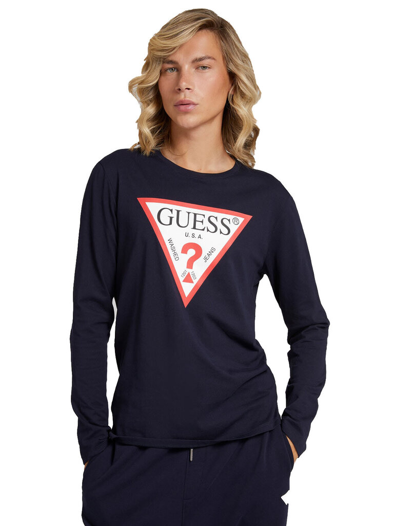 Guess meeste T-särk CN LS ORIGINAL LOGO, tumesinine M1RI31I3Z11 G7V2 40183 цена и информация | Meeste T-särgid | kaup24.ee