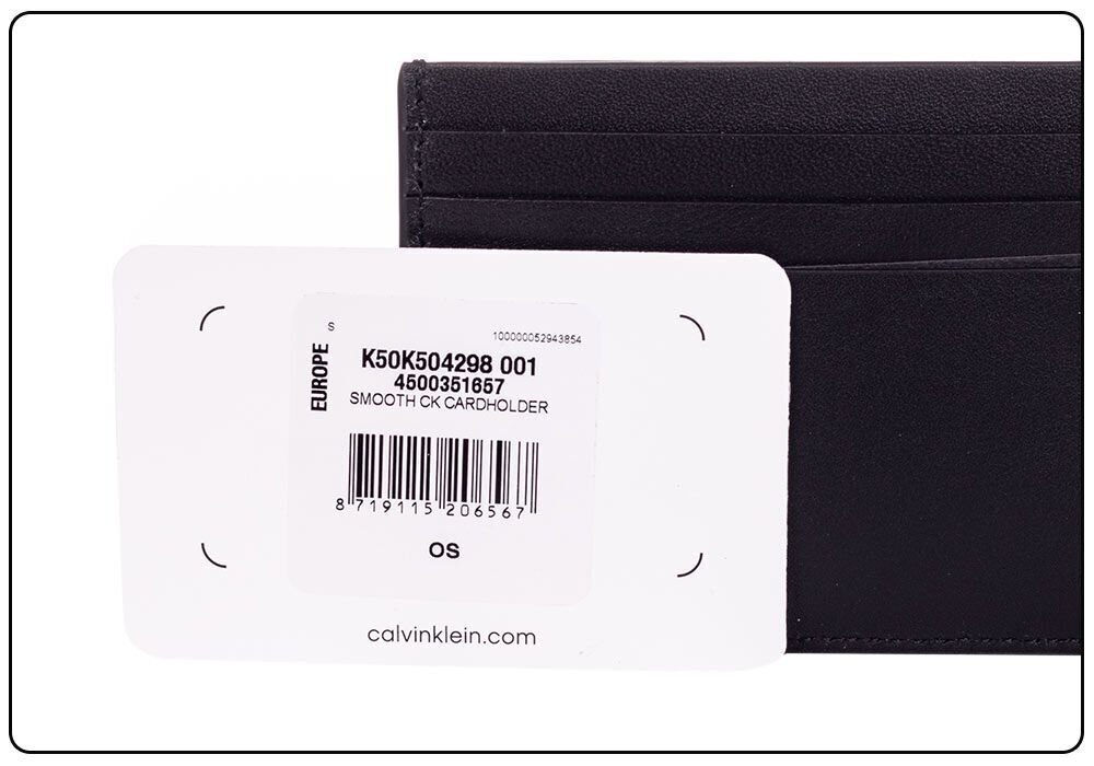 Meeste rahakott Calvin Klein SMOOTH CK CARDHOLDER BLACK K50K504298 001 35817 hind ja info | Meeste rahakotid | kaup24.ee