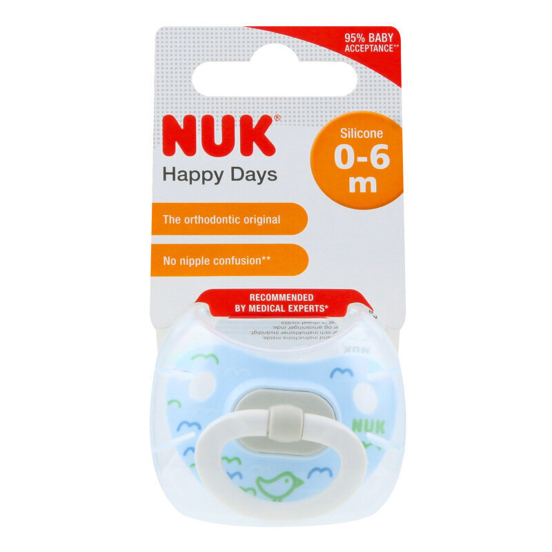 Silikoonist lutt, 0-6 kuud, NUK Happy Days цена и информация | Lutid | kaup24.ee