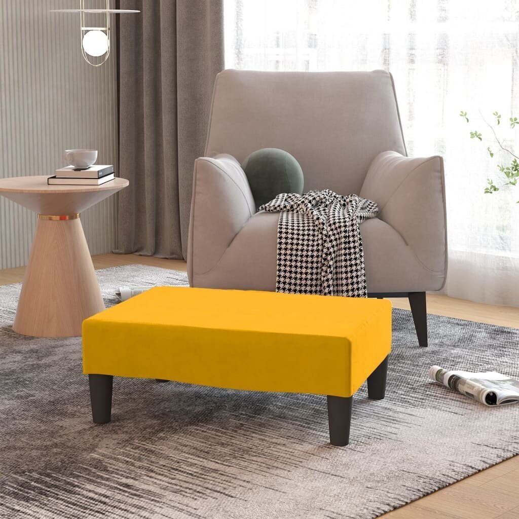 vidaXL jalapink, kollane, 78 x 56 x 32 cm, samet hind ja info | Kott-toolid, tumbad, järid | kaup24.ee