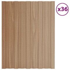 vidaXL katusepaneel 36 tk, tsingitud terasest, hele puit, 60 x 45 cm цена и информация | Кровельные покрытия | kaup24.ee