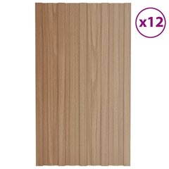 vidaXL katusepaneel 12 tk, tsingitud terasest, hele puit, 80 x 45 cm цена и информация | Кровельные покрытия | kaup24.ee