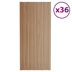 vidaXL katusepaneel 36 tk, tsingitud terasest, hele puit, 100 x 45 cm цена и информация | Кровельные покрытия | kaup24.ee