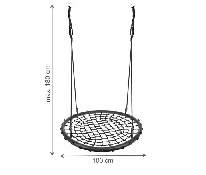 Kiik "Kurepesa" Malatec, 100 cm, must цена и информация | Kiiged | kaup24.ee