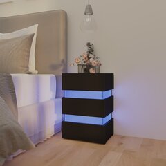 vidaXL LED-öökapp, must, 45x35x67 cm, puitlaastplaat цена и информация | Прикроватные тумбочки | kaup24.ee