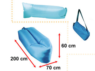 Lazy BAG DIIVAN voodi õhk lamamistool sinine 200x70cm hind ja info | Täispuhutavad madratsid ja mööbel | kaup24.ee