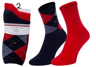 Женские носки Tommy Hilfiger 2 пары, темно-синие/красные 443016001 563 40471 цена и информация | Женские носки | kaup24.ee