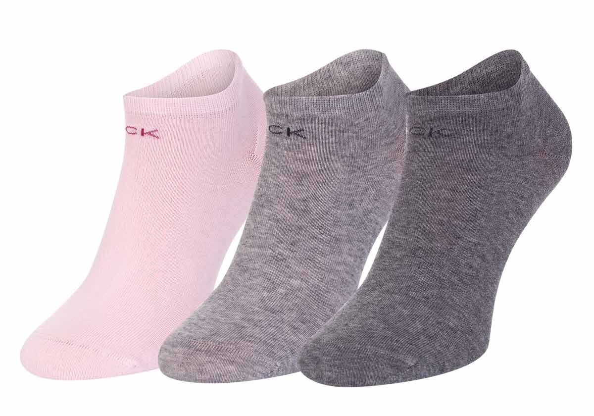 Calvin Klein naiste sokid 3pk, heleroosa-hall hind ja info | Naiste sokid | kaup24.ee