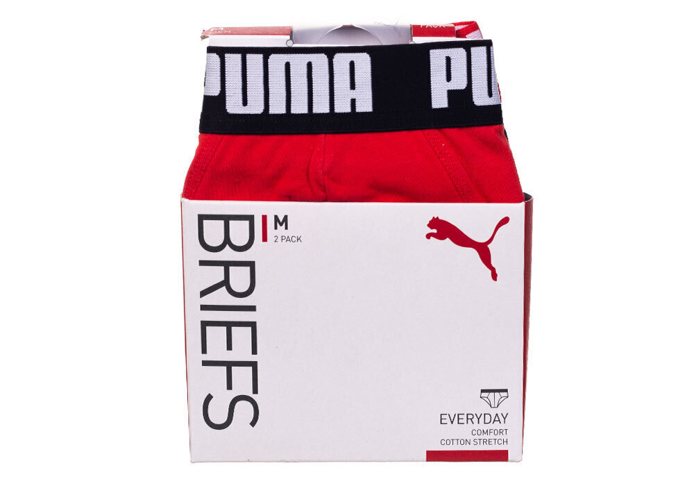 Puma meeste aluspüksid 2 paari, 2P punane/must 889 100 20 40005 hind ja info | Meeste aluspesu | kaup24.ee