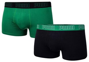 Мужские боксеры Puma BASIC TRUNK 2 пары, зеленые/черные 935015 04 39988 цена и информация | Мужские трусы | kaup24.ee
