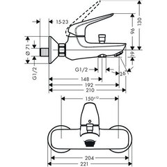 Vannisegisti Hansgrohe Novus, 71040000 hind ja info | Vannitoa segistid | kaup24.ee