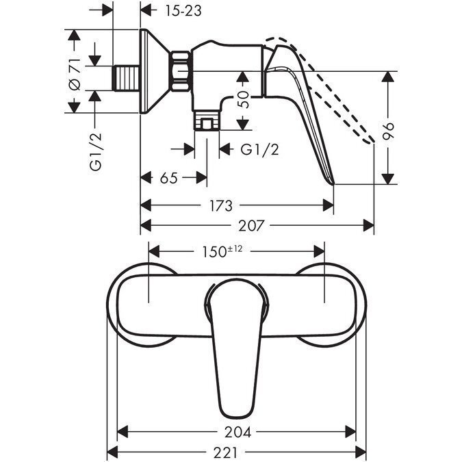 Dušisegisti Hansgrohe Novus, 71060000 hind ja info | Vannitoa segistid | kaup24.ee