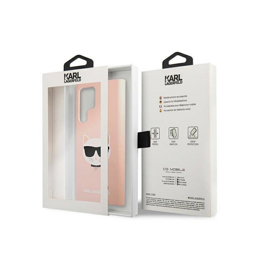 Karl Largerfeld case for Samsung Galaxy S22 Ultra KLHCS22LSLCHPI pink hard case Choupette Head цена и информация | Telefoni kaaned, ümbrised | kaup24.ee