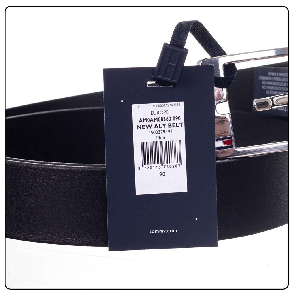 Meeste püksirihm Tommy Hilfiger NEW ALY BELT, must AM0AM08363 090 41613 hind ja info | Meeste vööd | kaup24.ee