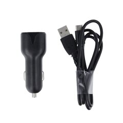 Maxlife MXCC-01 car charger 2x USB 2.4A black + USB-C cable цена и информация | Зарядные устройства для телефонов | kaup24.ee