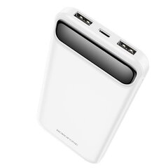 Väline aku Power Bank Borofone BJ14 Type-C microUSB 2*USB (2A) 10000mAh valge цена и информация | Зарядные устройства Power bank | kaup24.ee