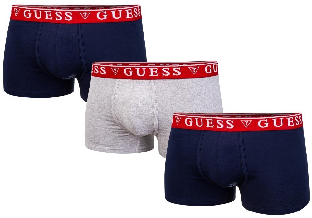 Meeste aluspüksid Guess BRIAN BOXER 3 paari, tumesinine/hall U97G01JR003 HE90 39555 hind ja info | Meeste aluspesu | kaup24.ee