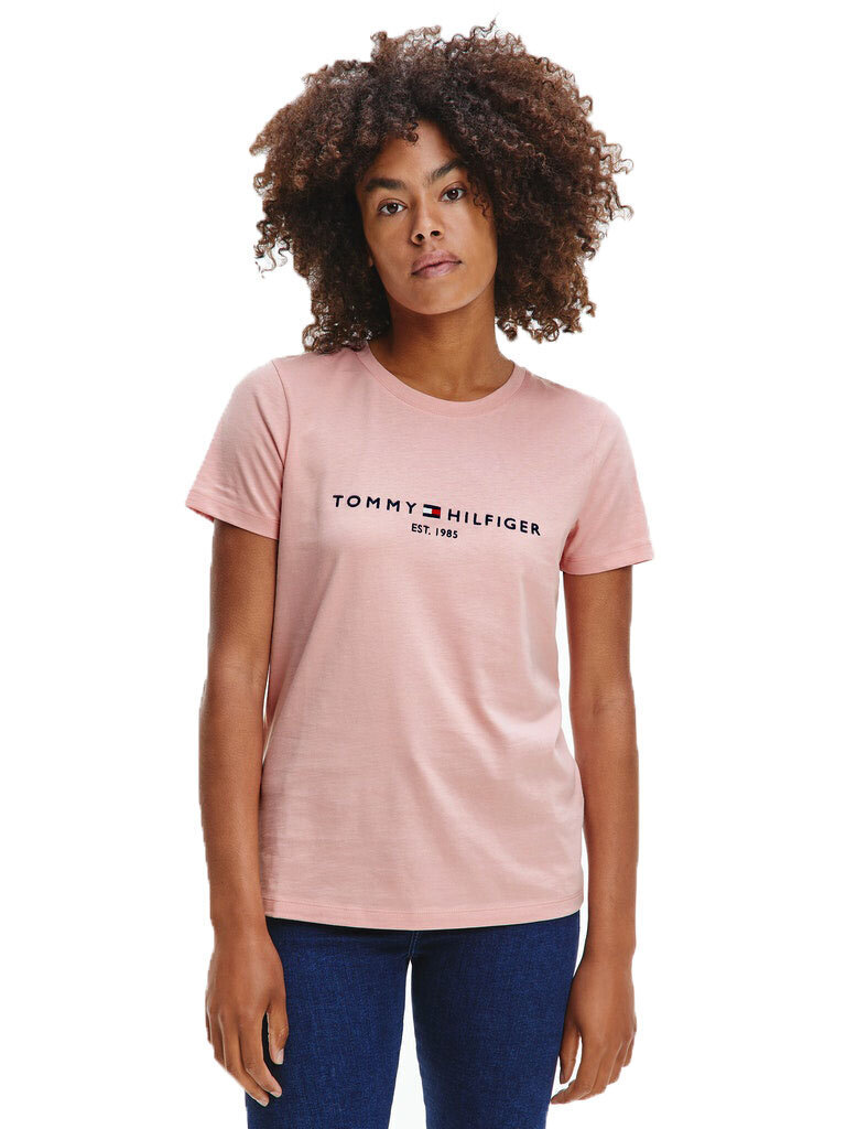Женская футболка Tommy Hilfiger REGULAR HILFIGER C-NK SS, розовая  WW0WW28681 TMJ 38986 цена | kaup24.ee