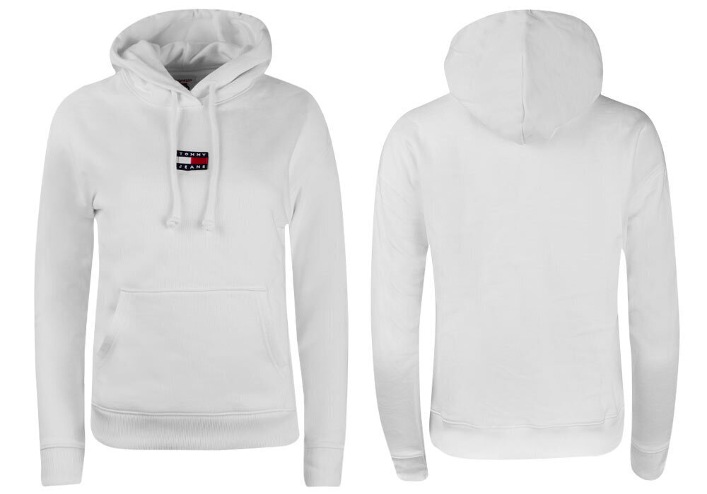 Naiste dressipluus Tommy Hilfiger TJW TOMMY CENTER BADGE HOODIE, valge DW0DW10403 YBR 39054 цена и информация | Naiste kampsunid | kaup24.ee