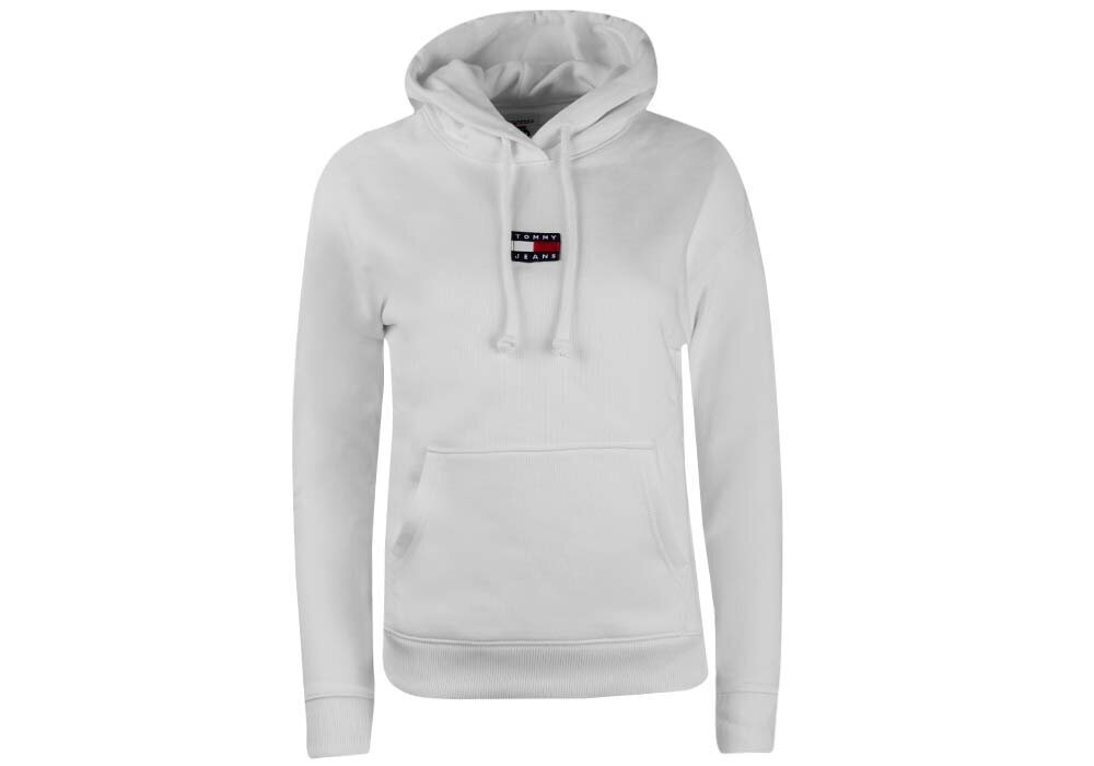 Naiste dressipluus Tommy Hilfiger TJW TOMMY CENTER BADGE HOODIE, valge DW0DW10403 YBR 39054 цена и информация | Naiste kampsunid | kaup24.ee