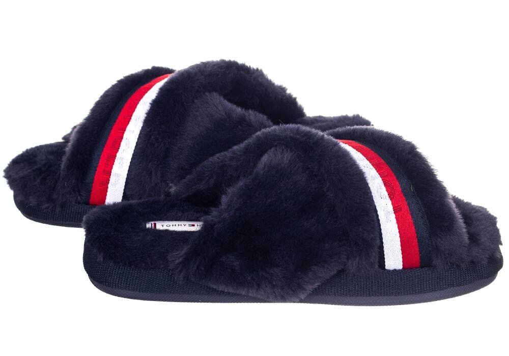 Tommy Hilfiger naiste sussid OMMY FURRY HOME SLIPPER, tumesinine FW0FW06314 0GY 40402 цена и информация | Naiste plätud ja sussid | kaup24.ee