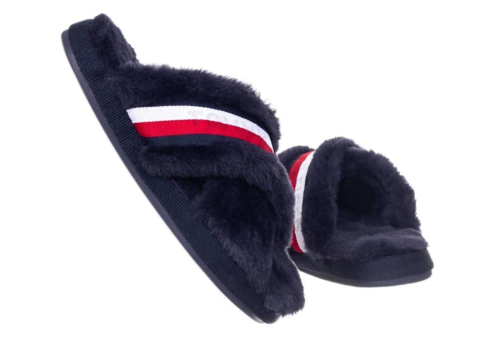 Tommy Hilfiger naiste sussid OMMY FURRY HOME SLIPPER, tumesinine FW0FW06314 0GY 40402 hind ja info | Naiste plätud ja sussid | kaup24.ee