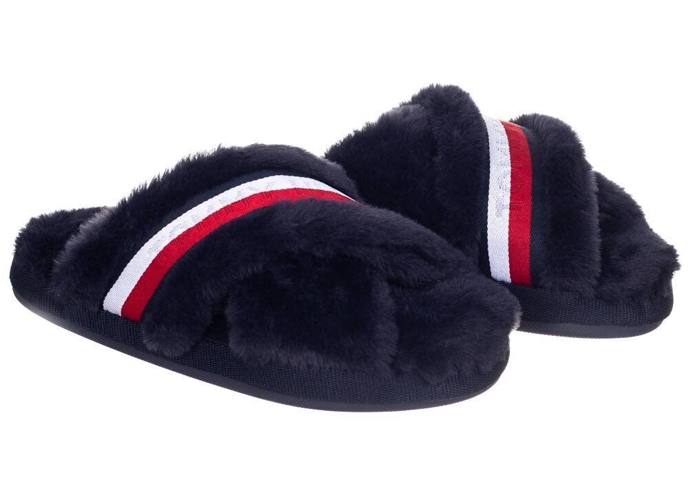 Tommy Hilfiger naiste sussid OMMY FURRY HOME SLIPPER, tumesinine FW0FW06314 0GY 40402 hind ja info | Naiste plätud ja sussid | kaup24.ee