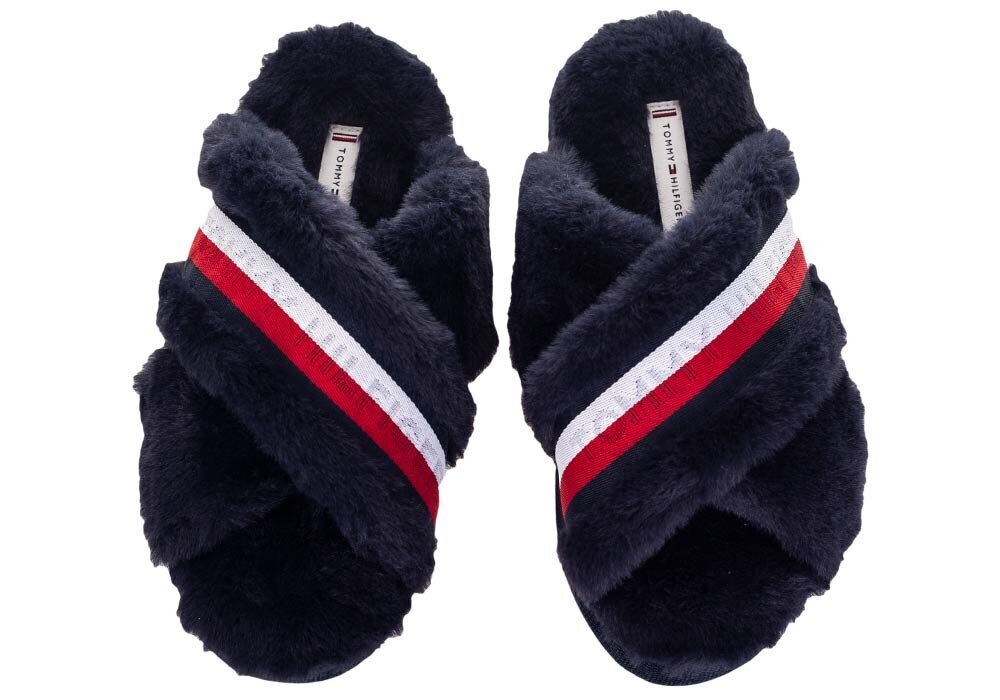 Tommy Hilfiger naiste sussid OMMY FURRY HOME SLIPPER, tumesinine FW0FW06314 0GY 40402 hind ja info | Naiste plätud ja sussid | kaup24.ee